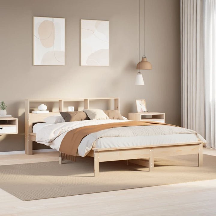 seng med reol uden madras 120x190 cm massivt fyrretræ
