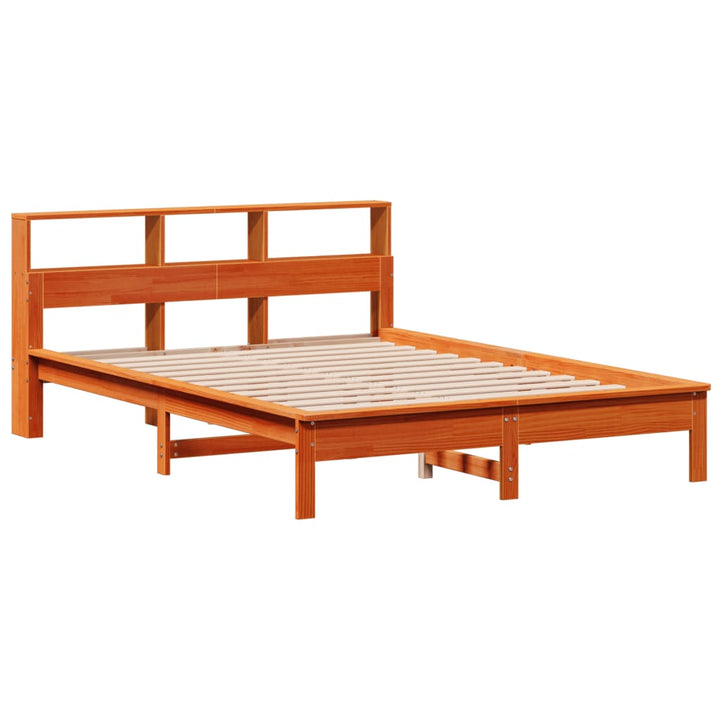 seng med reol uden madras 120x190cm massivt fyrretræ gyldenbrun