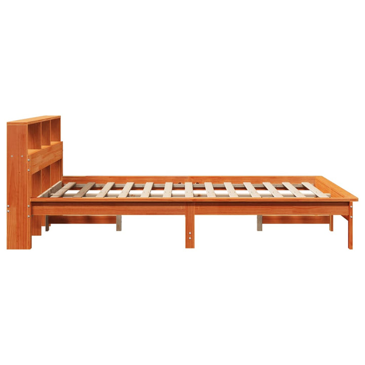seng med reol uden madras 120x190cm massivt fyrretræ gyldenbrun