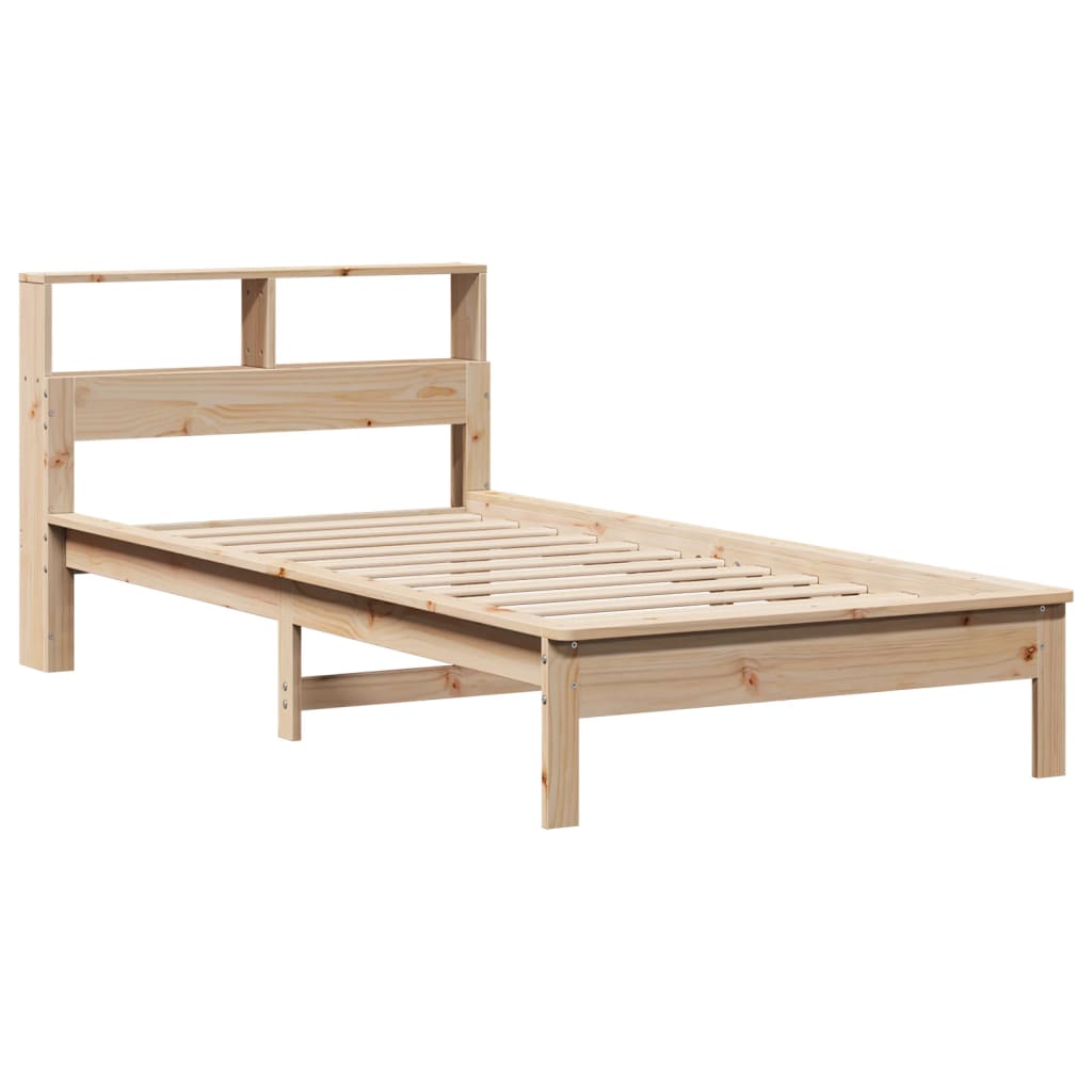 seng med reol uden madras 90x190 cm massivt fyrretræ