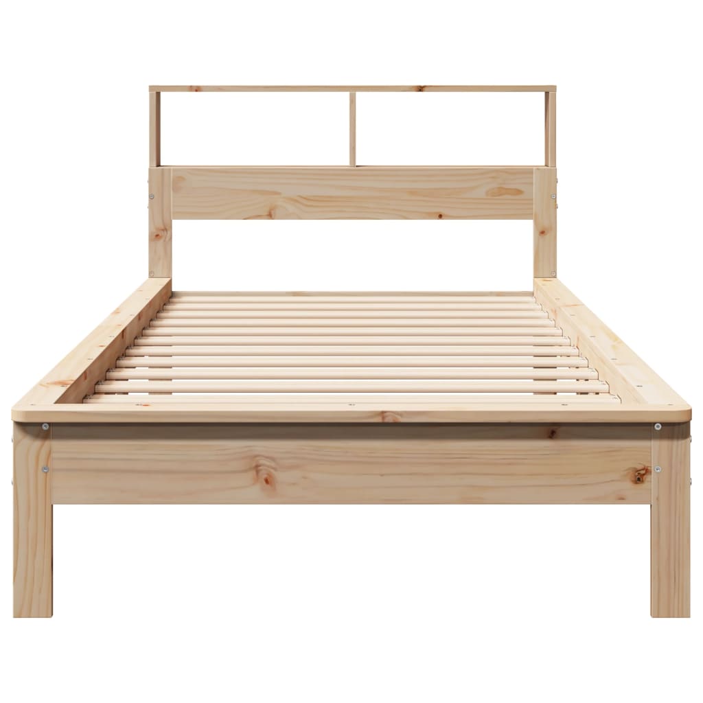 seng med reol uden madras 90x190 cm massivt fyrretræ