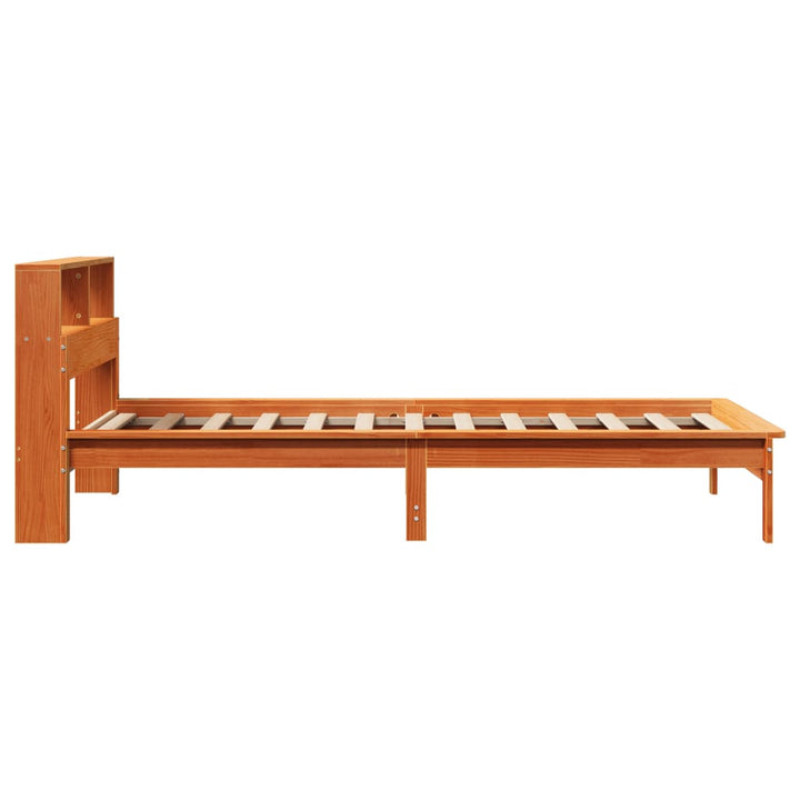 seng med reol uden madras 90x190 cm massivt fyrretræ gyldenbrun