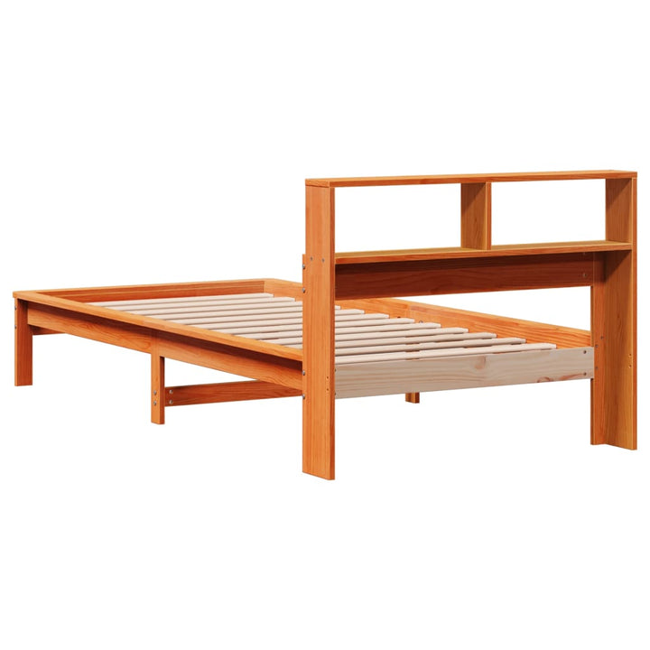 seng med reol uden madras 90x190 cm massivt fyrretræ gyldenbrun
