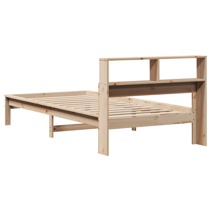 seng med reol uden madras 75x190 cm massivt fyrretræ