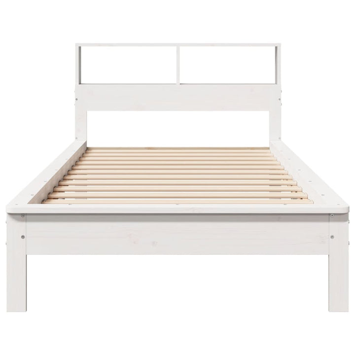 seng med reol uden madras 75x190 cm massivt fyrretræ hvid