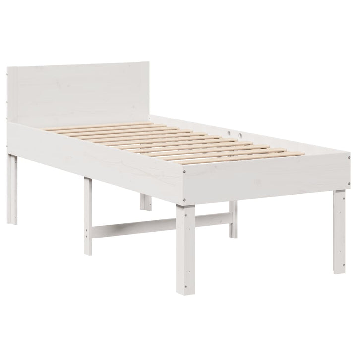 sengeramme uden madras 90x190 cm massivt fyrretræ hvid