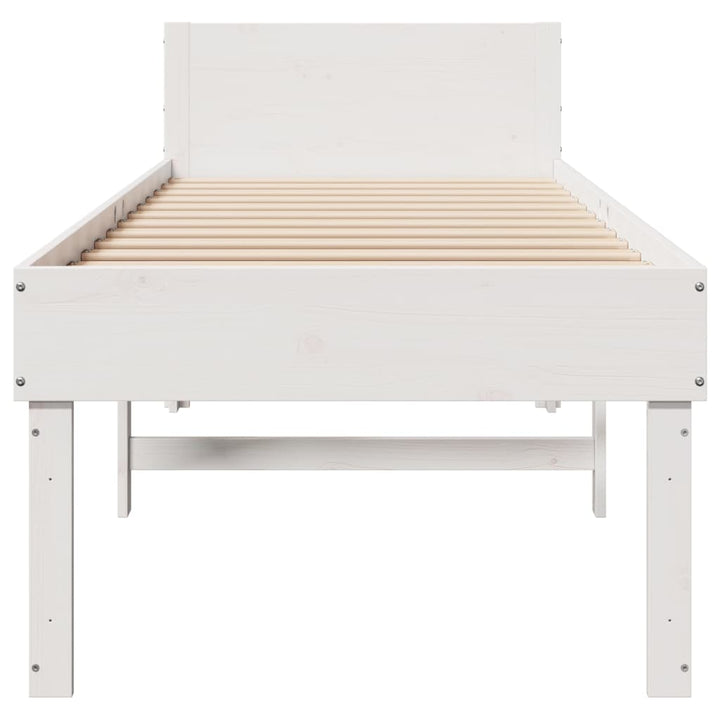 sengeramme uden madras 90x190 cm massivt fyrretræ hvid