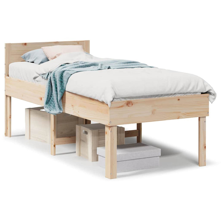 sengeramme uden madras 75x190 cm massivt fyrretræ