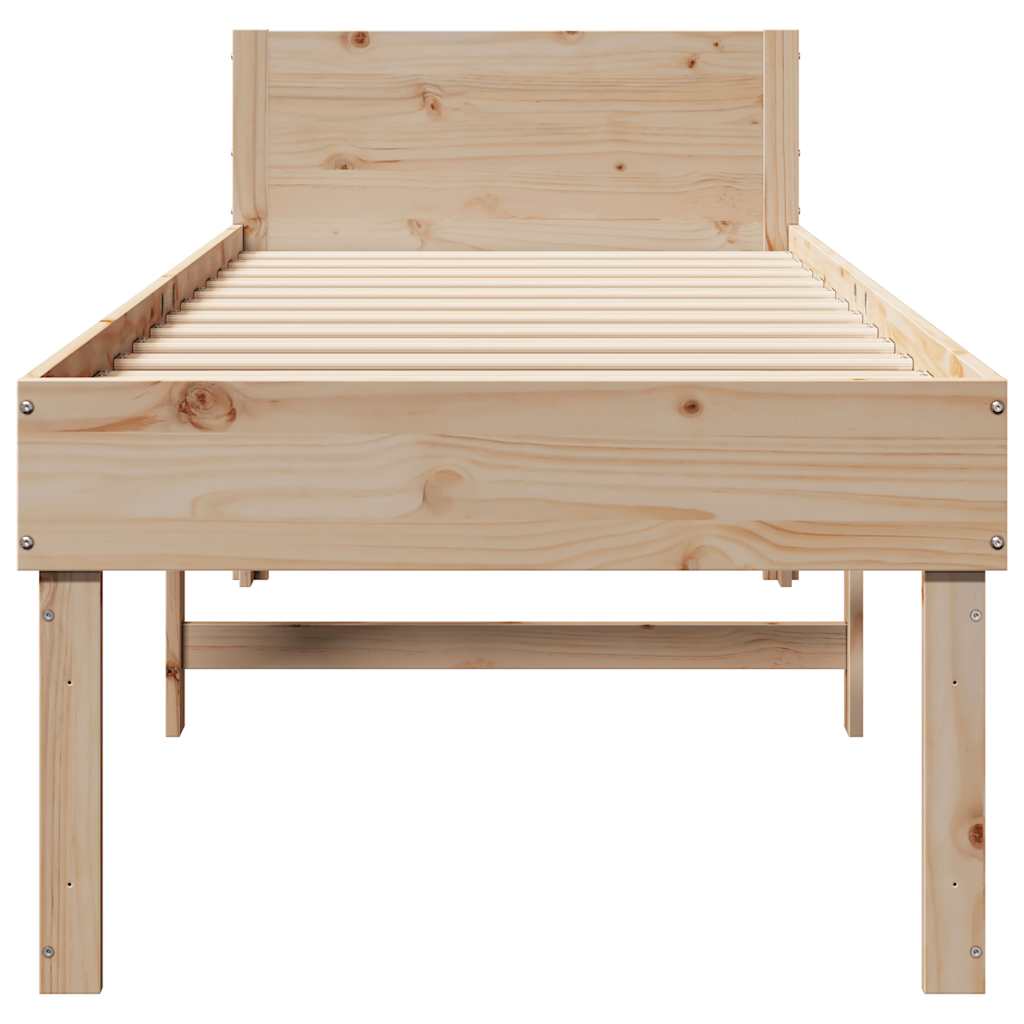 sengeramme uden madras 75x190 cm massivt fyrretræ
