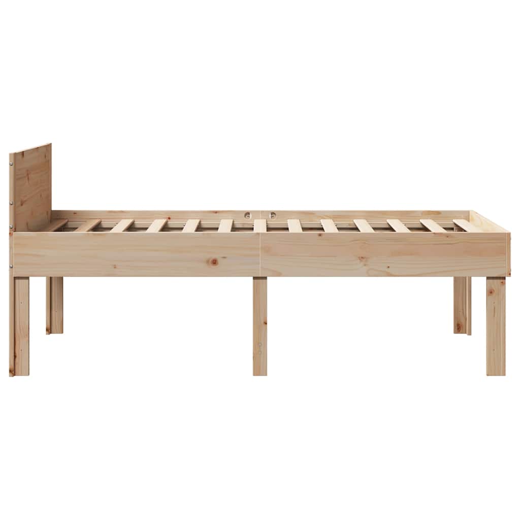 sengeramme uden madras 75x190 cm massivt fyrretræ