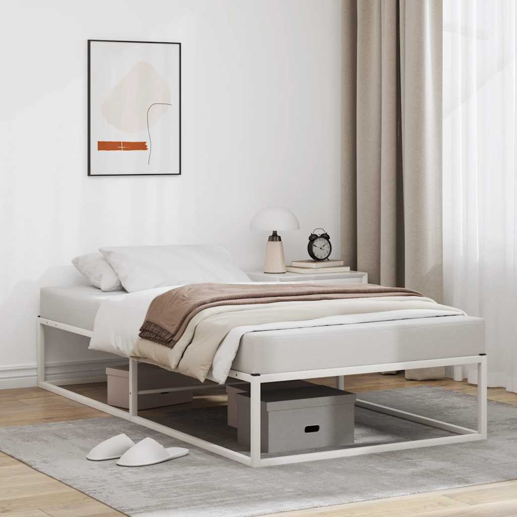 sengeramme uden madras 90x200 cm metal hvid
