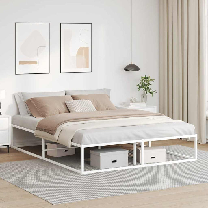 sengeramme uden madras 160x200 cm metal hvid