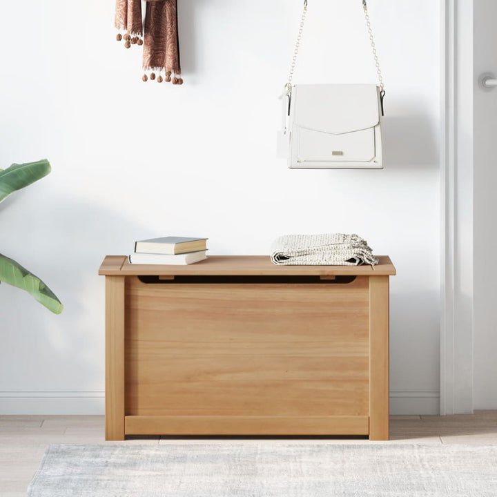opbevaringskiste med låg PANAMA 79x42x46 cm massivt fyrretræ