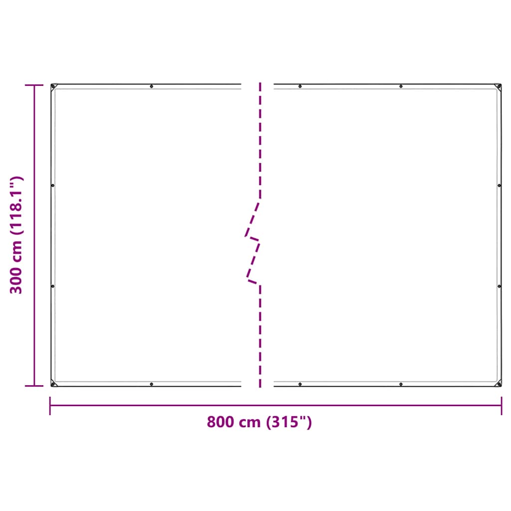 Planteafdækning med øjer 3x8 m PVC