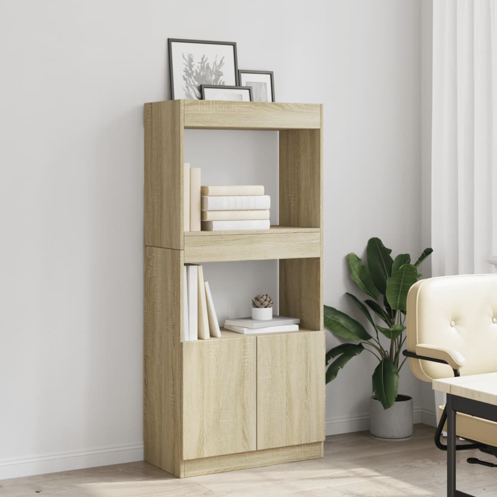 højskab 63x33x140 cm konstrueret træ sonoma-eg