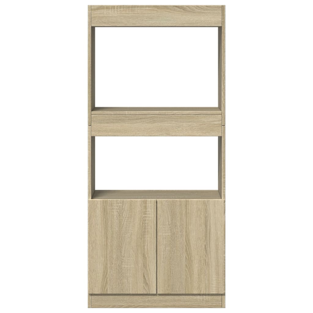 højskab 63x33x140 cm konstrueret træ sonoma-eg