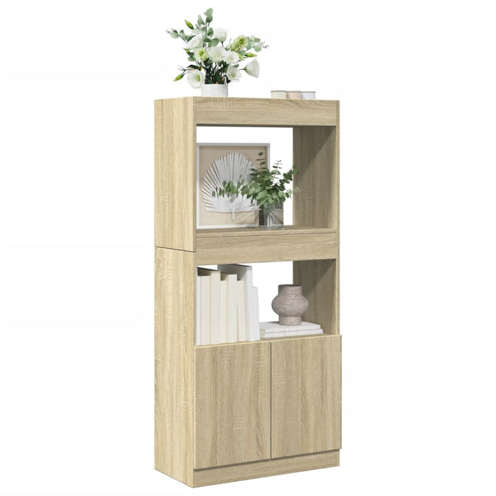 højskab 63x33x140 cm konstrueret træ sonoma-eg