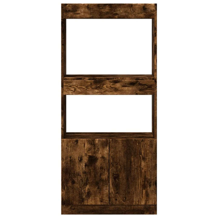 højskab 63x33x140 cm konstrueret træ røget egetræsfarve