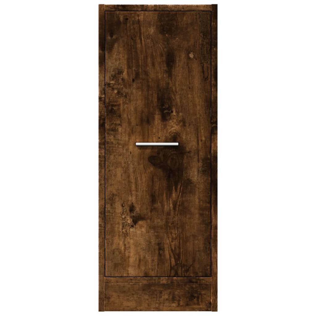 apotekerskab 30x41x77,5 cm konstrueret træ røget egetræsfarve