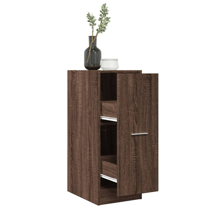 apotekerskab 30x41x77,5 cm konstrueret træ brun egetræsfarve