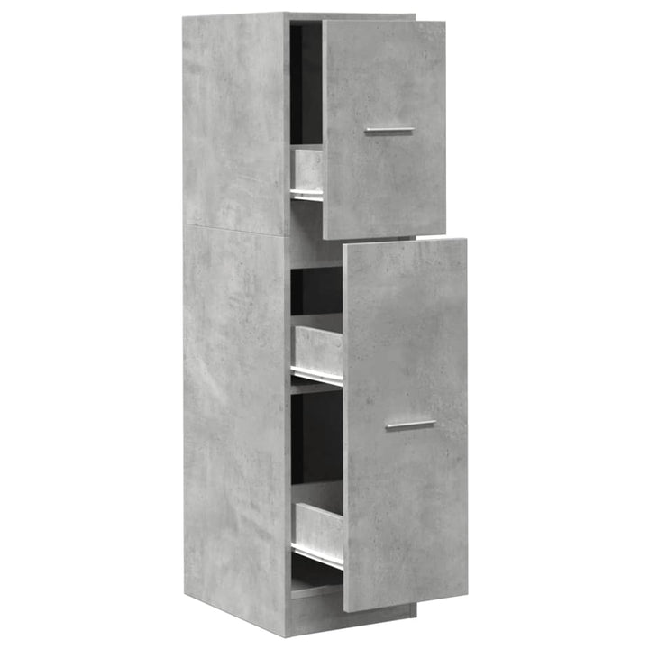 apotekerskab 30x41x118 cm konstrueret træ betongrå