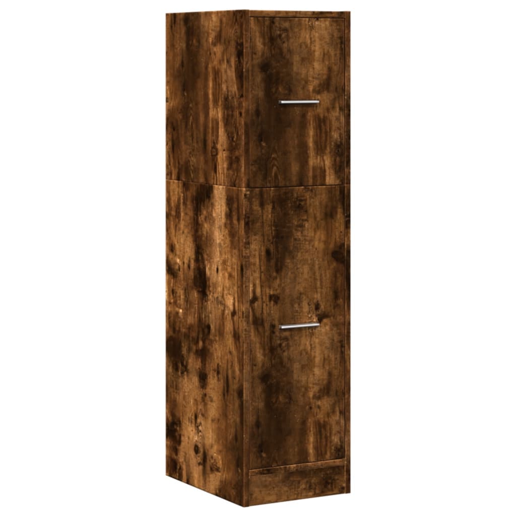 apotekerskab 30x41x118 cm konstrueret træ røget egetræsfarve