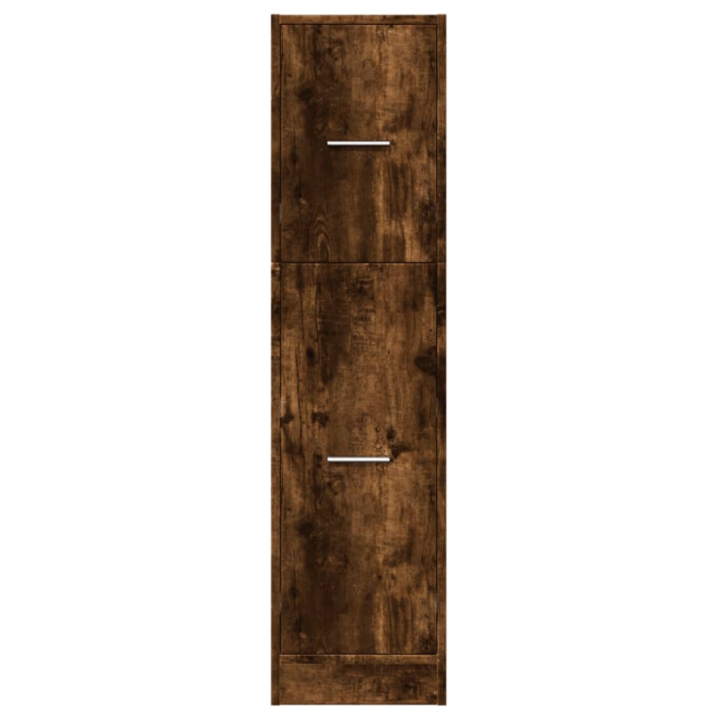 apotekerskab 30x41x118 cm konstrueret træ røget egetræsfarve