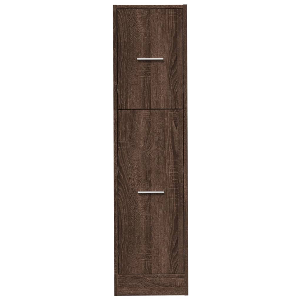 apotekerskab 30x41x118 cm konstrueret træ brun egetræsfarve