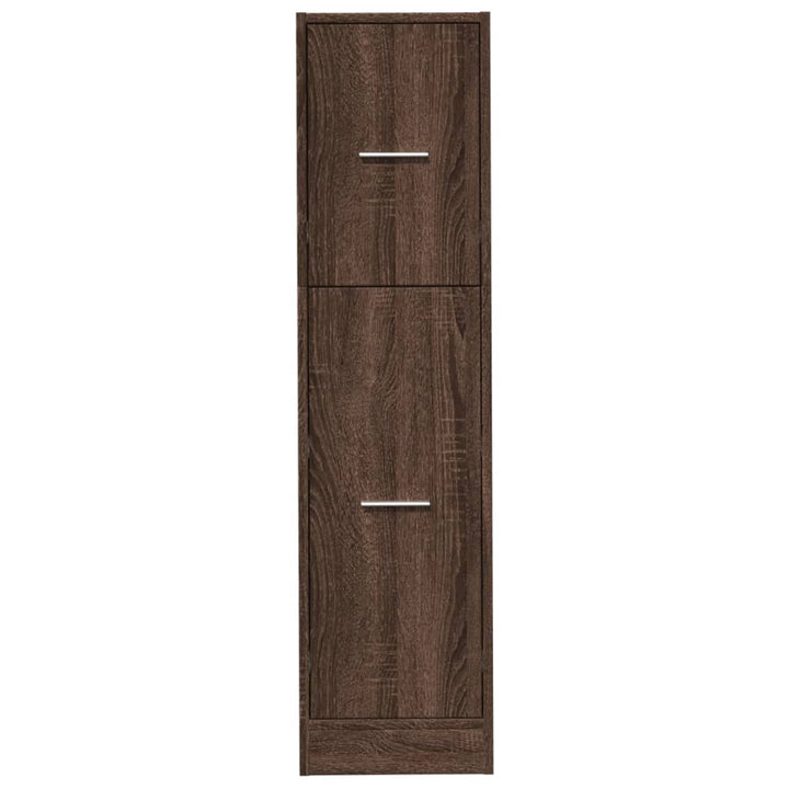 apotekerskab 30x41x118 cm konstrueret træ brun egetræsfarve