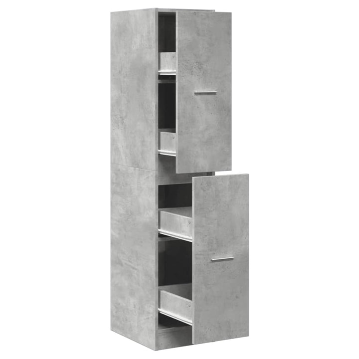 apotekerskab 30x41x144,5 cm konstrueret træ betongrå