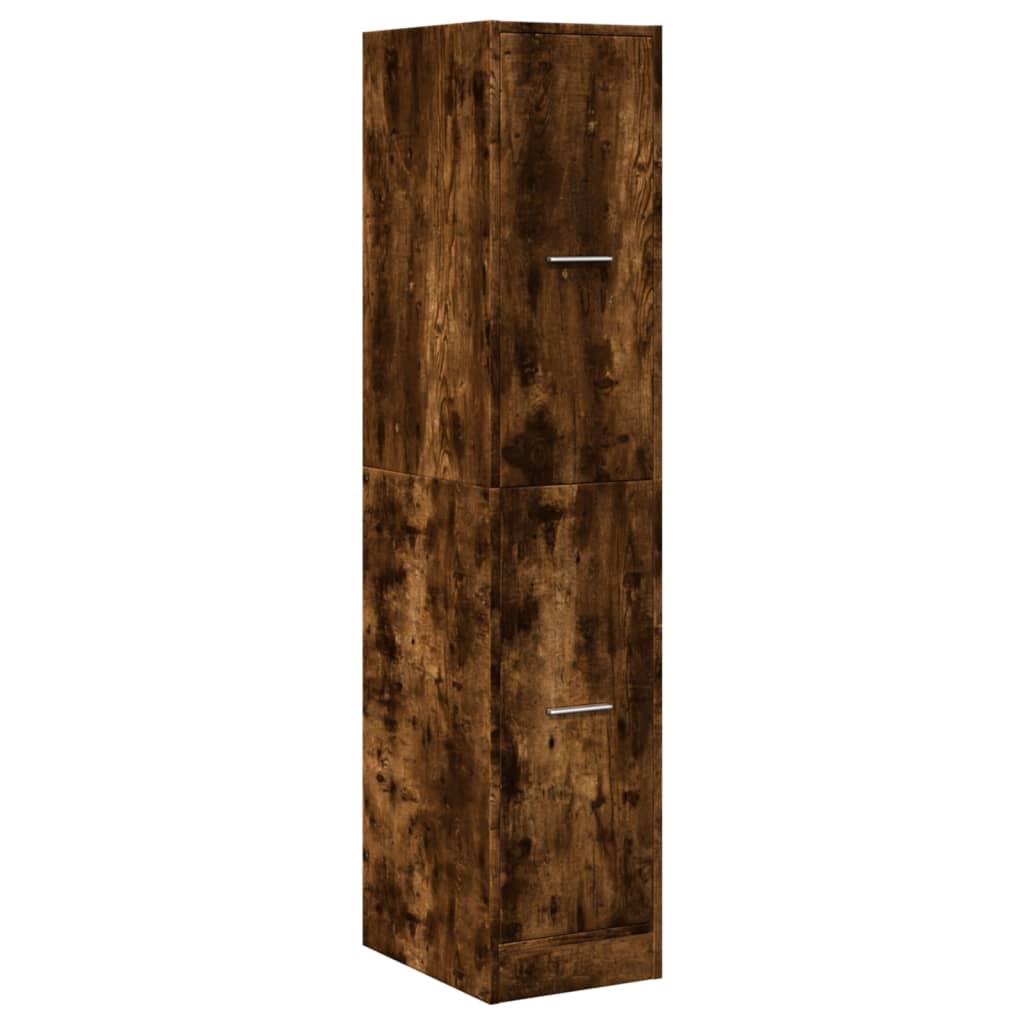 apotekerskab 30x41x144,5 cm konstrueret træ røget egetræsfarve