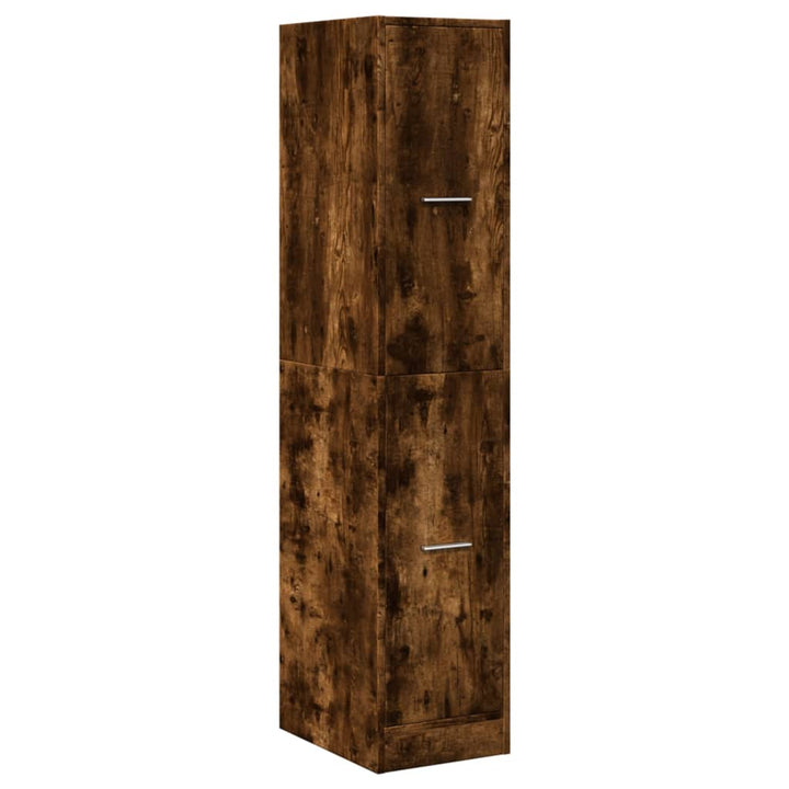 apotekerskab 30x41x144,5 cm konstrueret træ røget egetræsfarve
