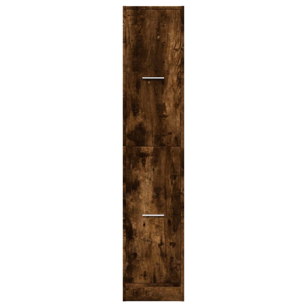apotekerskab 30x41x144,5 cm konstrueret træ røget egetræsfarve