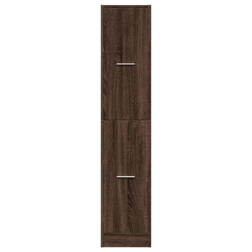 apotekerskab 30x41x144,5 cm konstrueret træ brun egetræsfarve