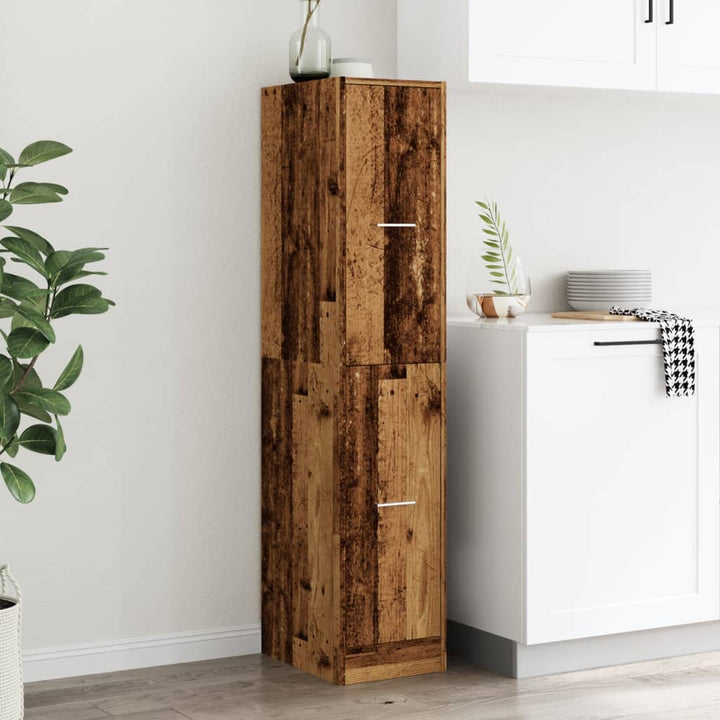 apotekerskab 30x41x144,5 cm konstrueret træ gammelt træ-look