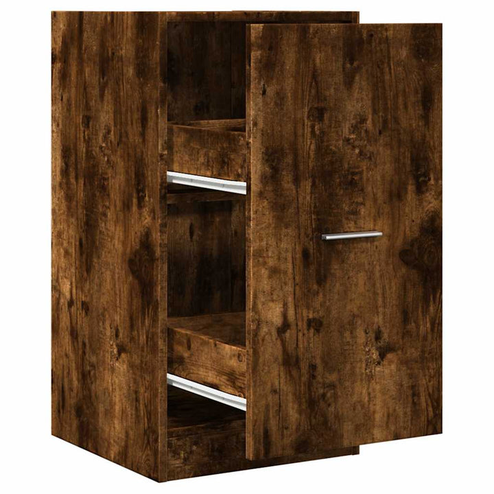 apotekerskab 40x41x77,5 cm konstrueret træ røget egetræsfarve