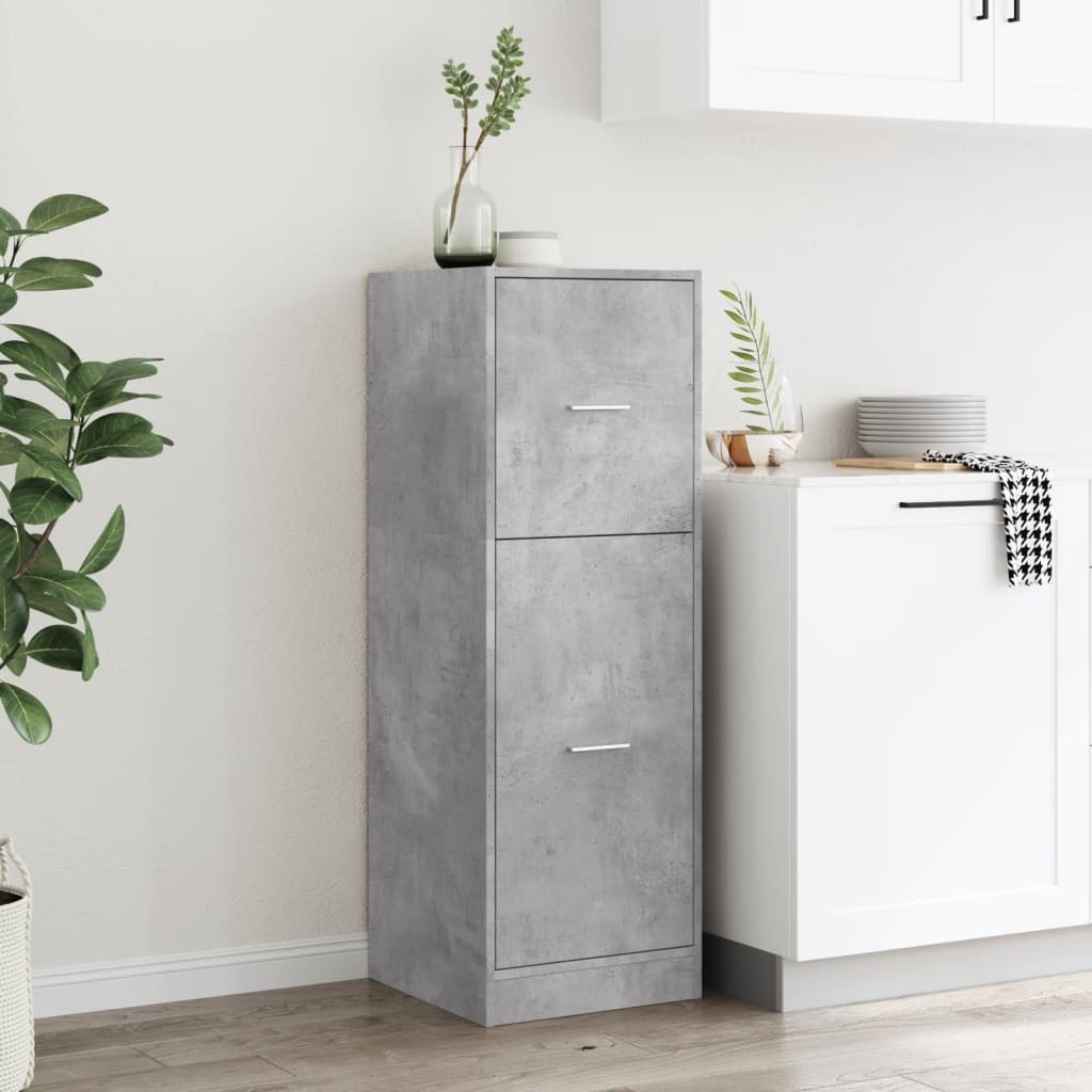 apotekerskab 40x41x118 cm konstrueret træ betongrå