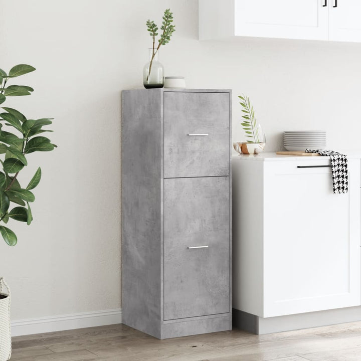 apotekerskab 40x41x118 cm konstrueret træ betongrå