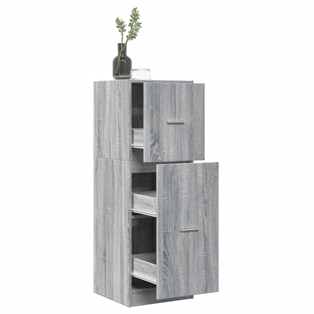 udtræksskab 40x41x118 cm konstrueret træ grå sonoma-eg