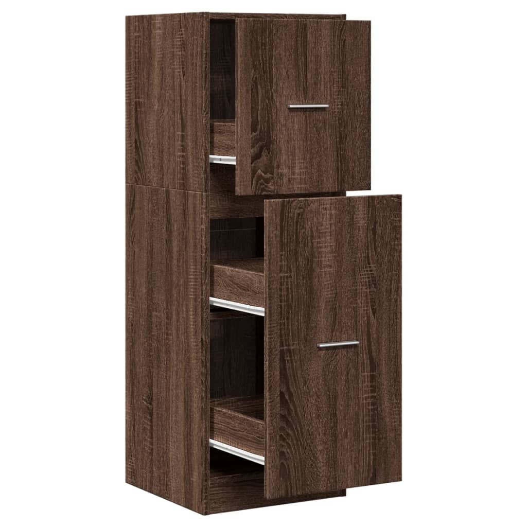udtræksskab 40x41x118 cm konstrueret træ brun egetræsfarve