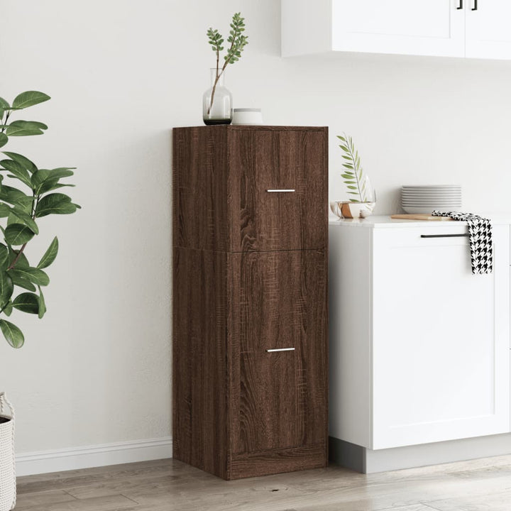 udtræksskab 40x41x118 cm konstrueret træ brun egetræsfarve