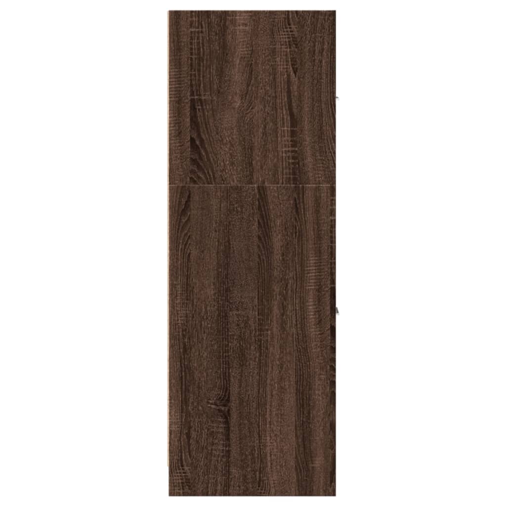 udtræksskab 40x41x118 cm konstrueret træ brun egetræsfarve