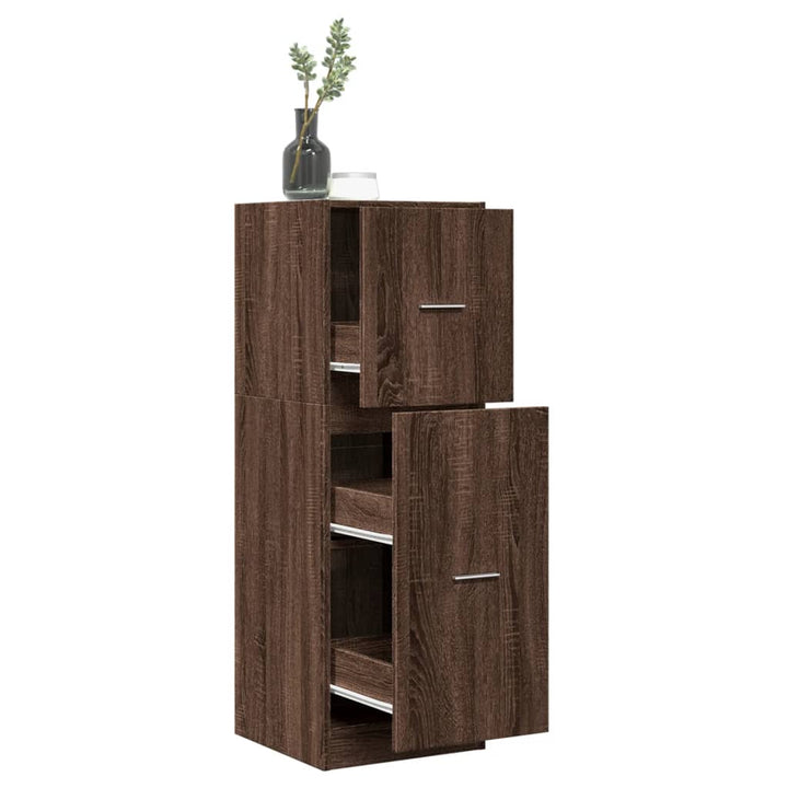 udtræksskab 40x41x118 cm konstrueret træ brun egetræsfarve
