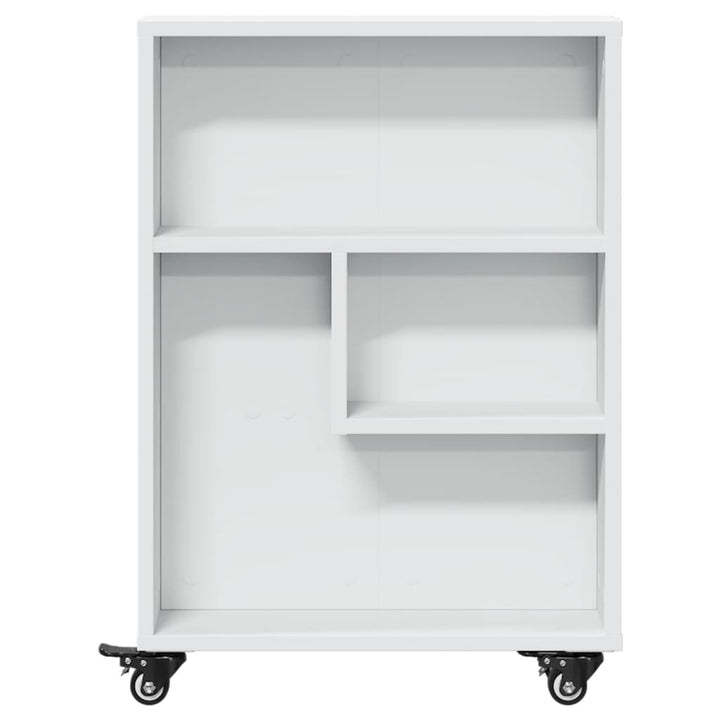 smal opbevaringsvogn 48x13x68 cm konstrueret træ hvid