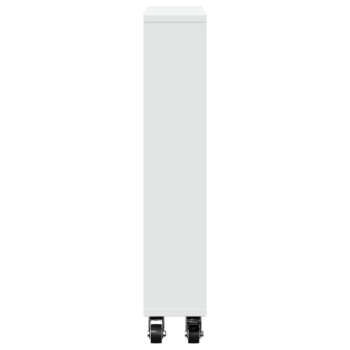 smal opbevaringsvogn 48x13x68 cm konstrueret træ hvid