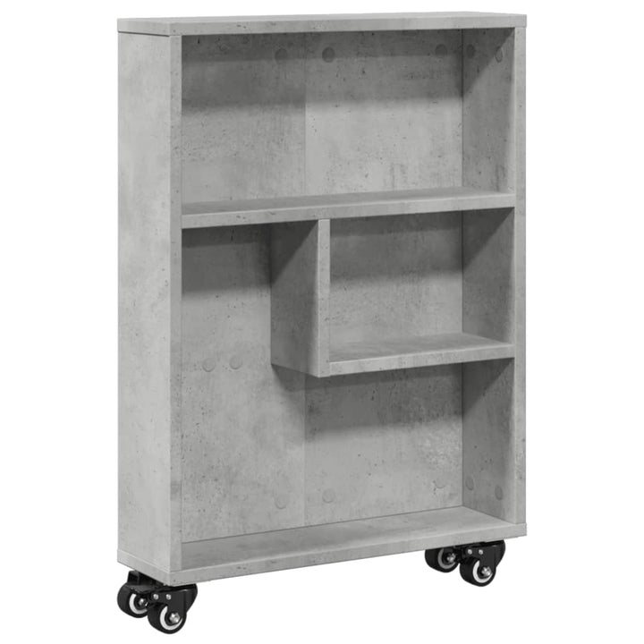 smal opbevaringsvogn 48x13x68 cm konstrueret træ betongrå