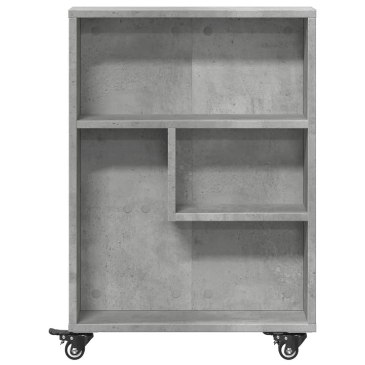 smal opbevaringsvogn 48x13x68 cm konstrueret træ betongrå