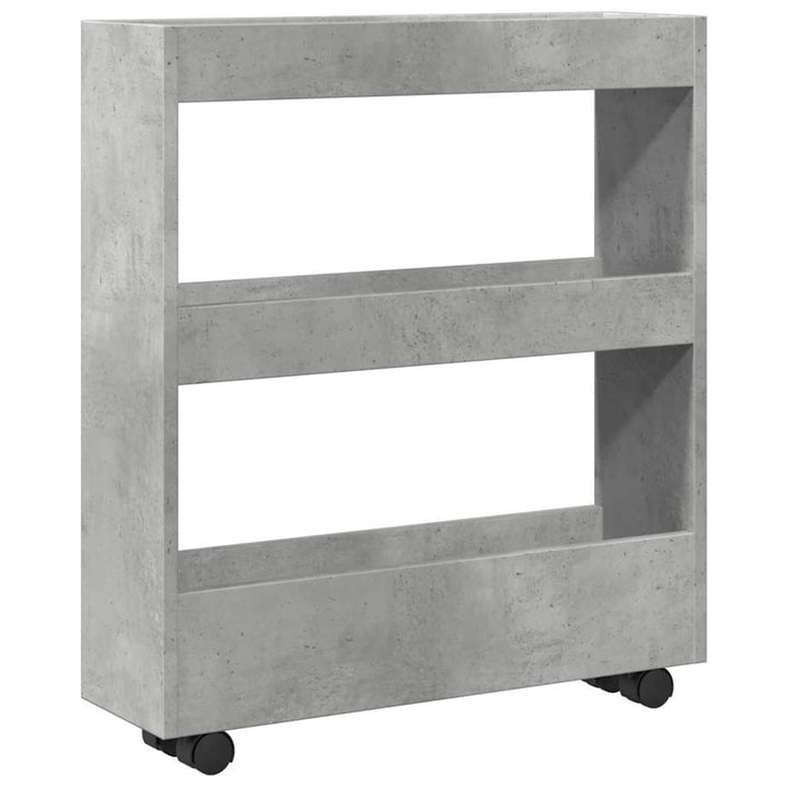smal opbevaringsvogn 3 hylder konstrueret træ betongrå