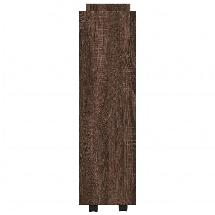 smal opbevaringsvogn 3 hylder konstrueret træ brun egetræ