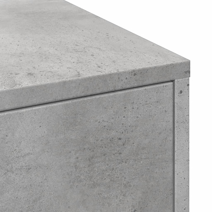 smalt badeværelsesskab med hjul konstrueret træ betongrå